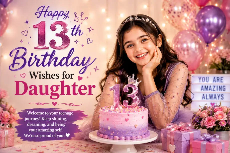 13th Birthday Wishes for Daughter