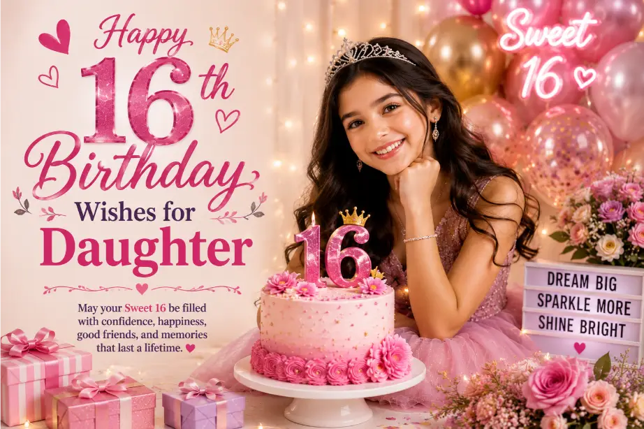 16st Birthday Wishes for Daughter