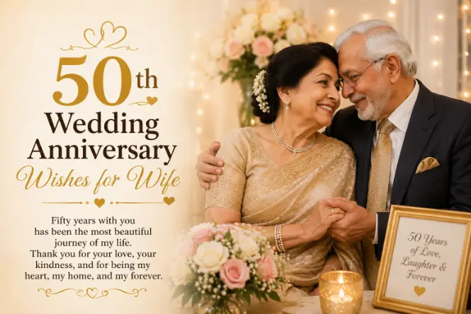 50th Wedding Anniversary Wishes for Wife