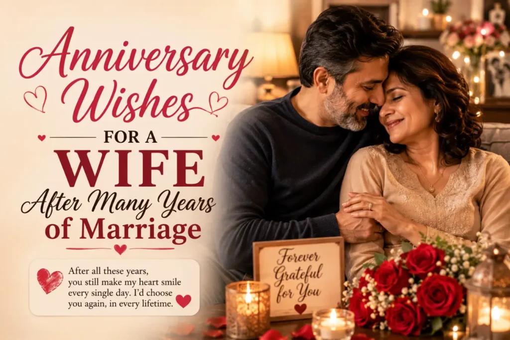 Anniversary Wishes for a Wife After Many Years of Marriage