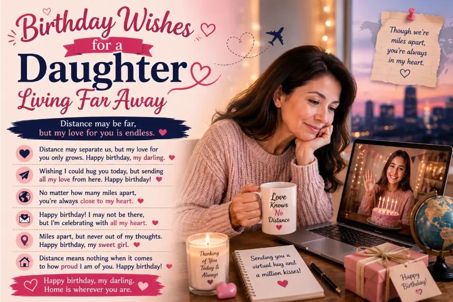 Birthday Wishes for a Daughter Living Far Away