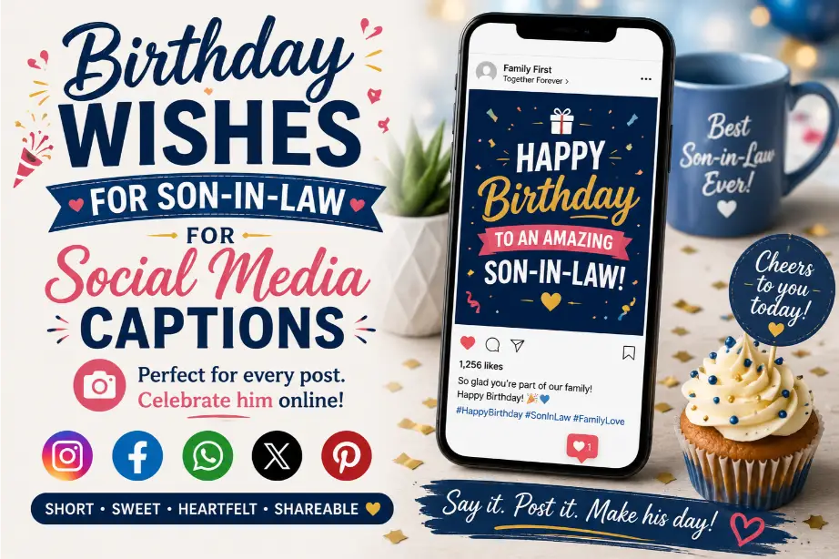 Birthday Wishes for Son-in-Law for Social Media Captions