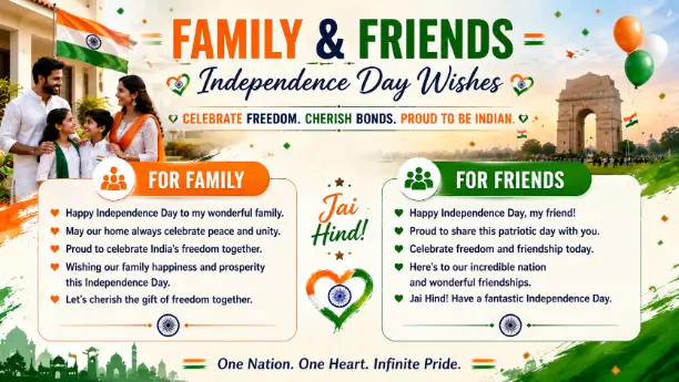 Family & Friends Independence Day Wishes