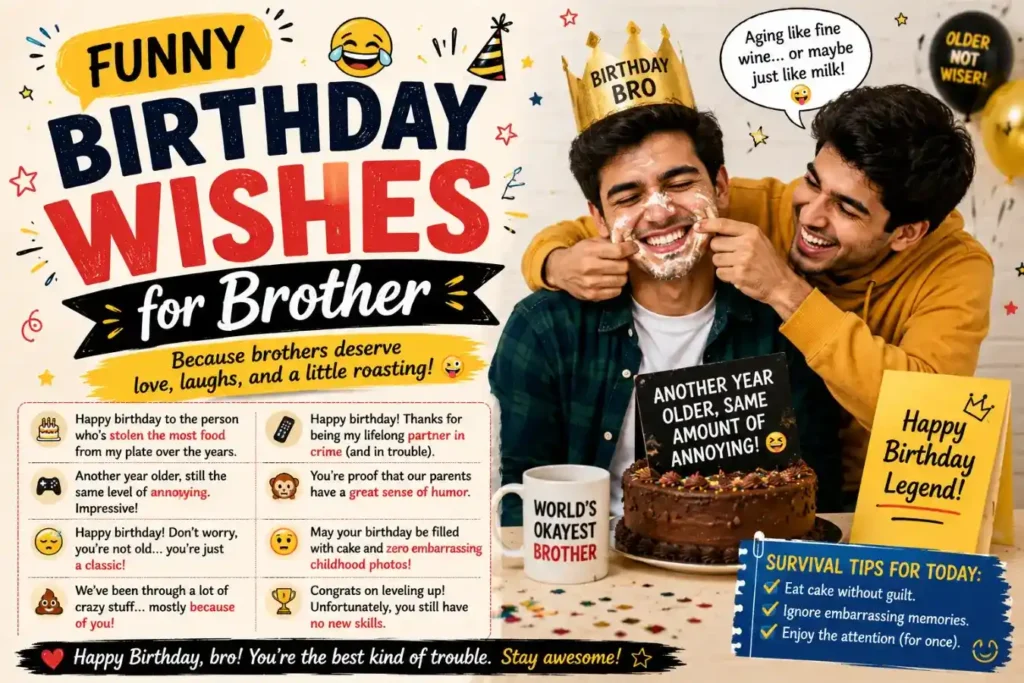 Funny Birthday Wishes for Brother