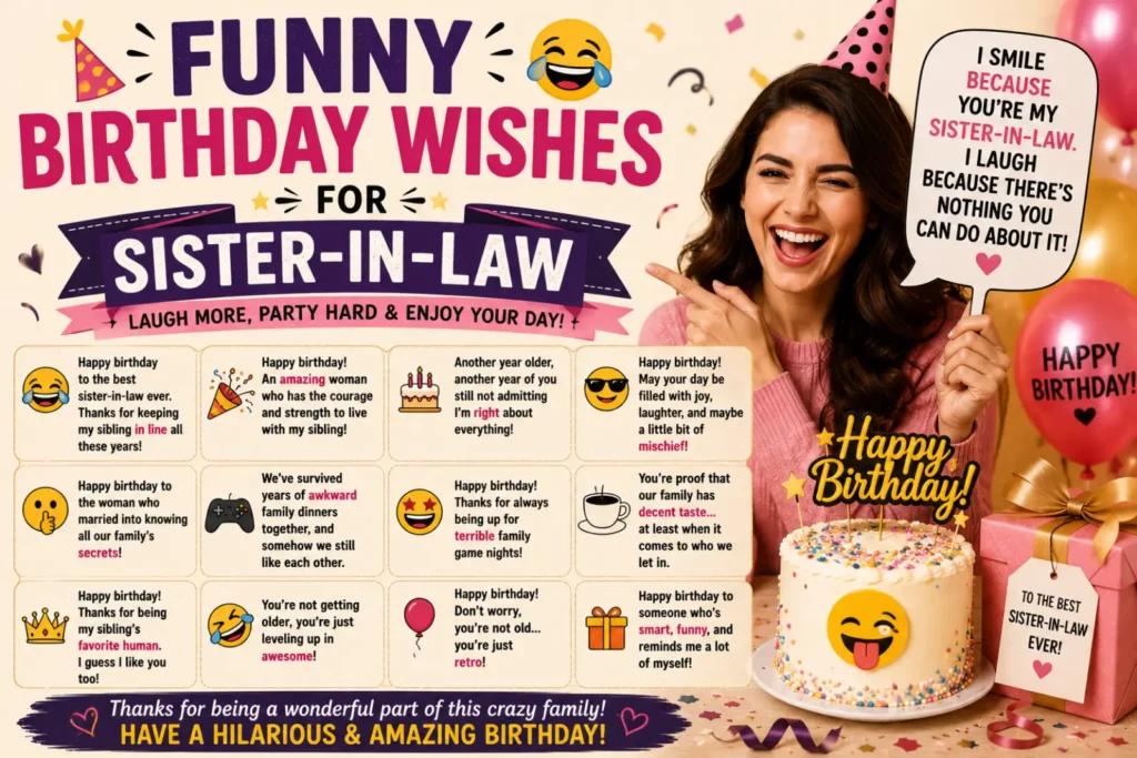 Funny Birthday Wishes for Sister-in-Law
