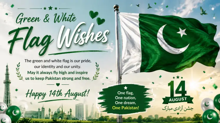 Green & White Flag Wishes