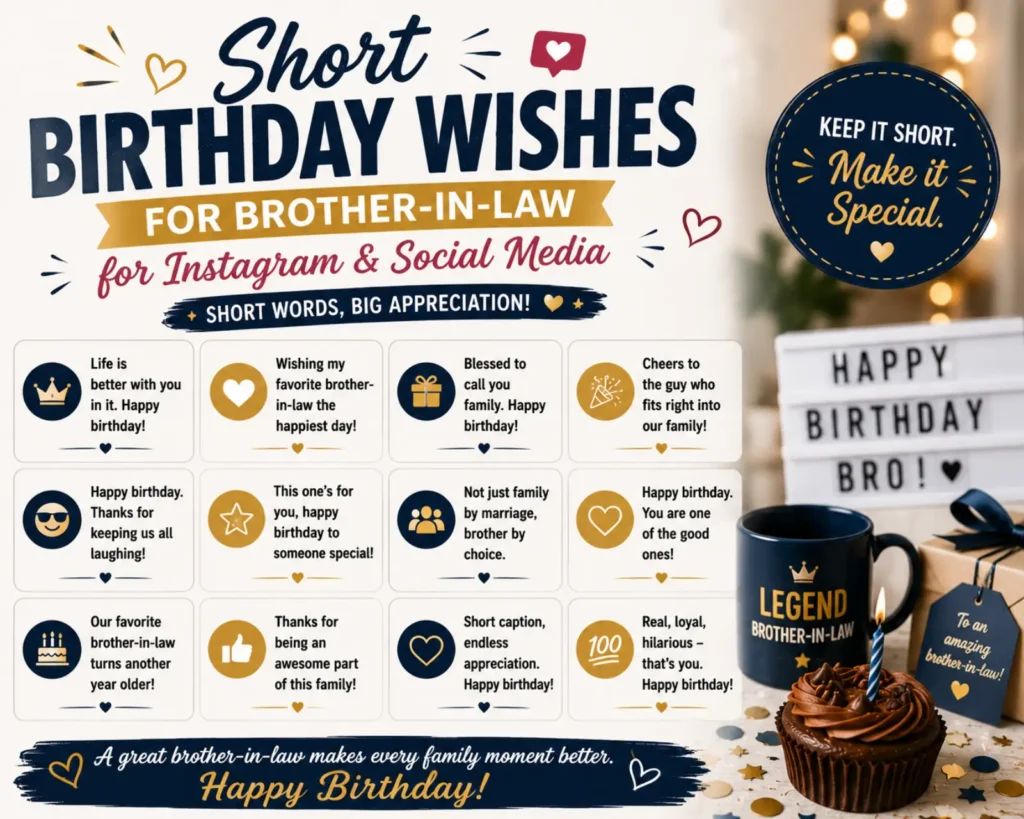 Short Birthday Wishes for Brother-in-Law for Instagram & Social Media