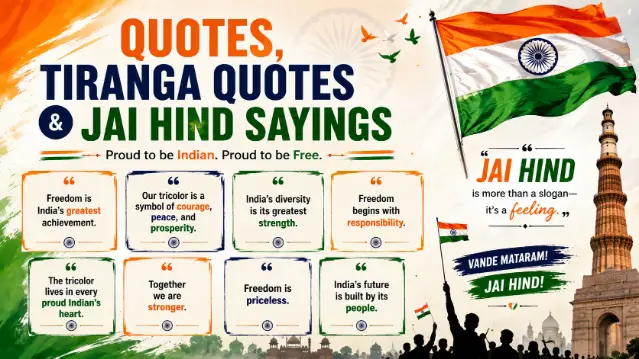 🇮🇳 Quotes, Tiranga Quotes & Jai Hind Sayings