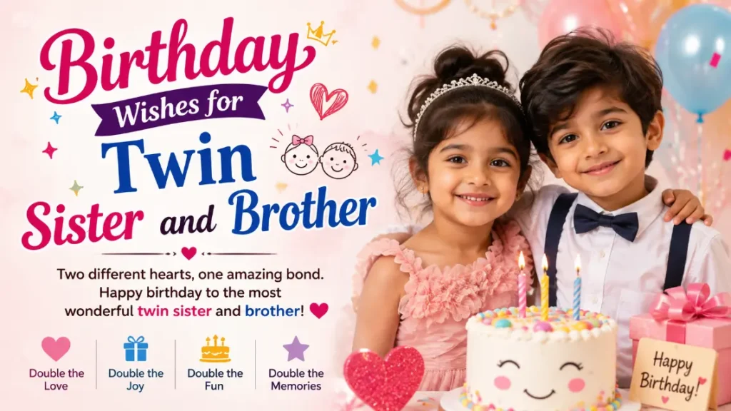 Birthday Wishes for Twin Sister and Brother