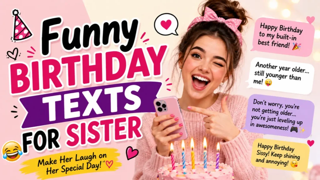 Funny Birthday Texts for Sister