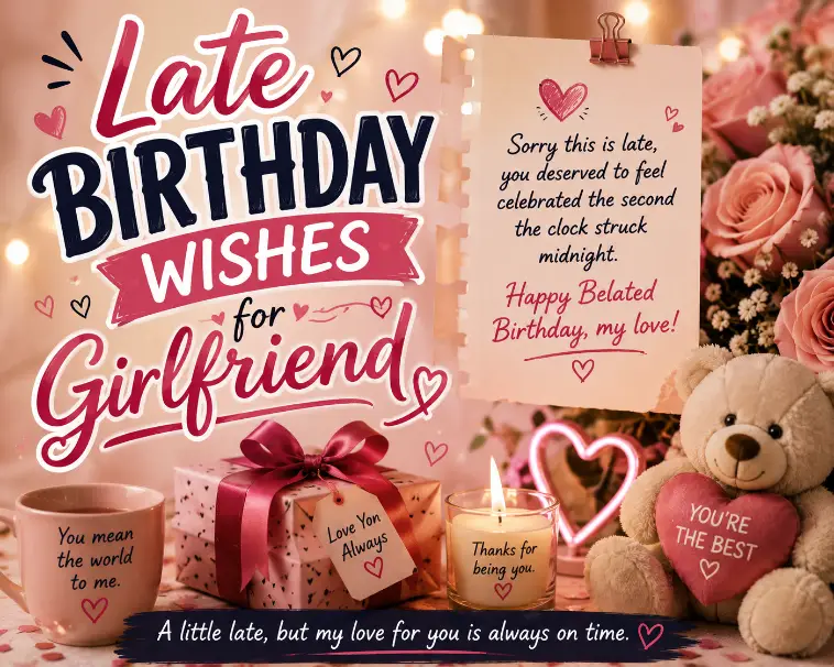 Late Birthday Wishes for Girlfriend