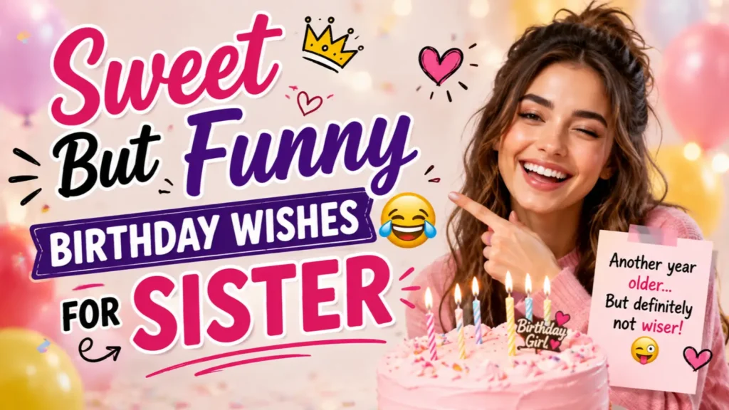 Sweet But Funny Birthday Wishes for Sister