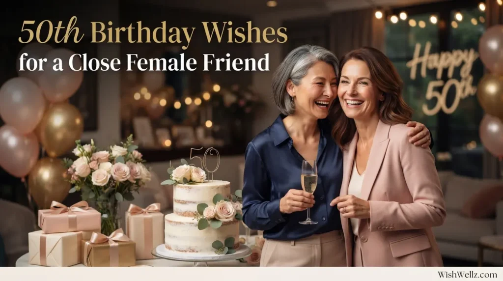 50th Birthday Wishes for a Close Female Friend