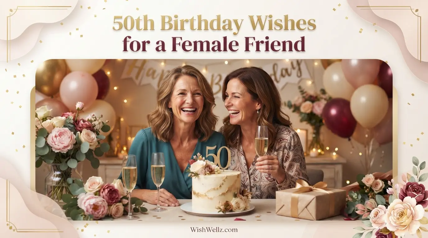 50th Birthday Wishes for a Female Friend