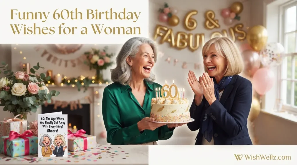 Funny 60th Birthday Wishes for a Woman