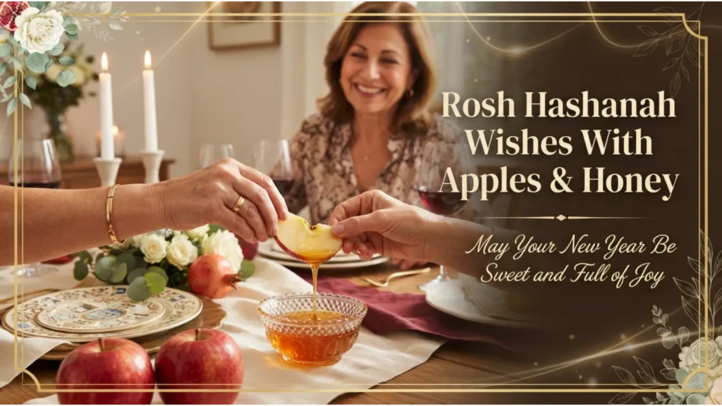 Rosh Hashanah Wishes With Apples and Honey